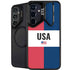 American Flag Color Block Galaxy S24 Plus Kickstand Case